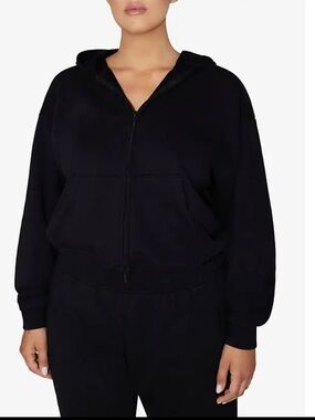 KHY Black Zip-Through Relaxed Fit Cotton-Terry Hoody XS Cotton Loungewear
